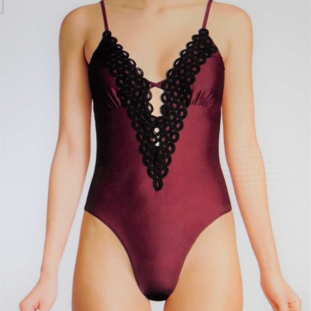 Mandalay Swimwear Burgundy One-Piece Swimsuit